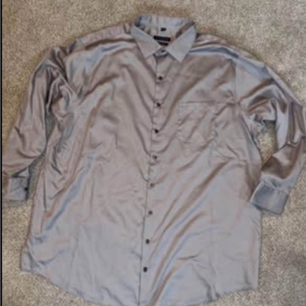Synergy DXL Size 18 35/36 Men's Gray Button-Up Shirt
